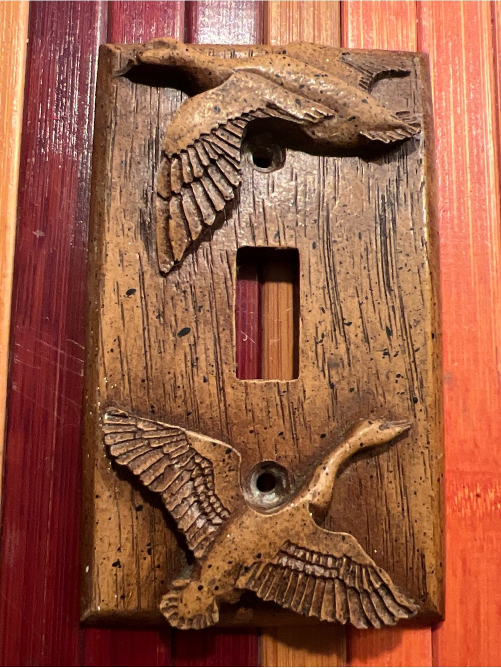 Hand Carved Wooden Duck Light Switch Cover